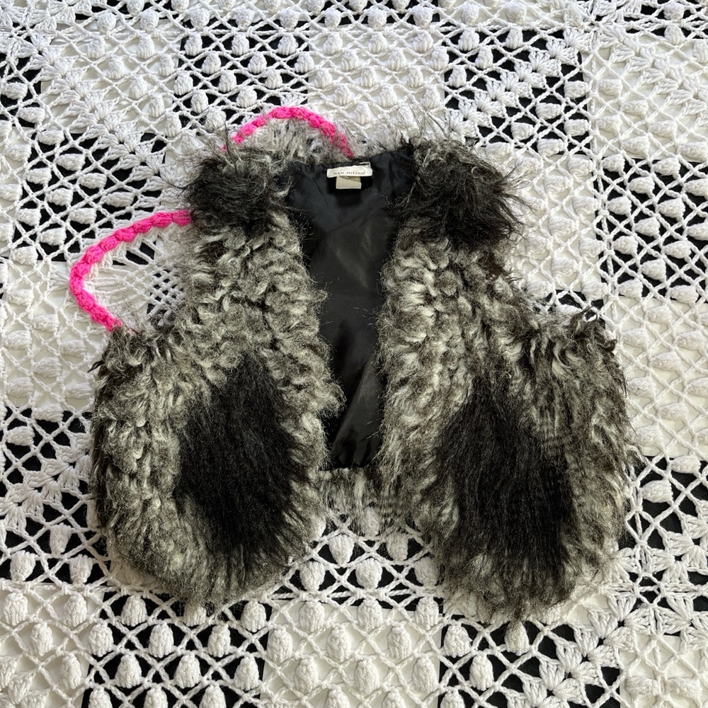 Vintage boho faux fur vest by San Julian